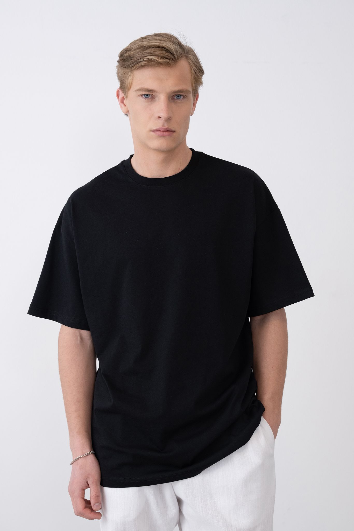 24/1 Basic Tshirt – Siyah - Oversize Fit