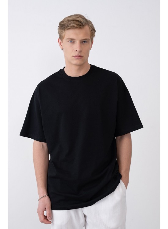 24/1 Basic Tshirt – Siyah - Oversize Fit
