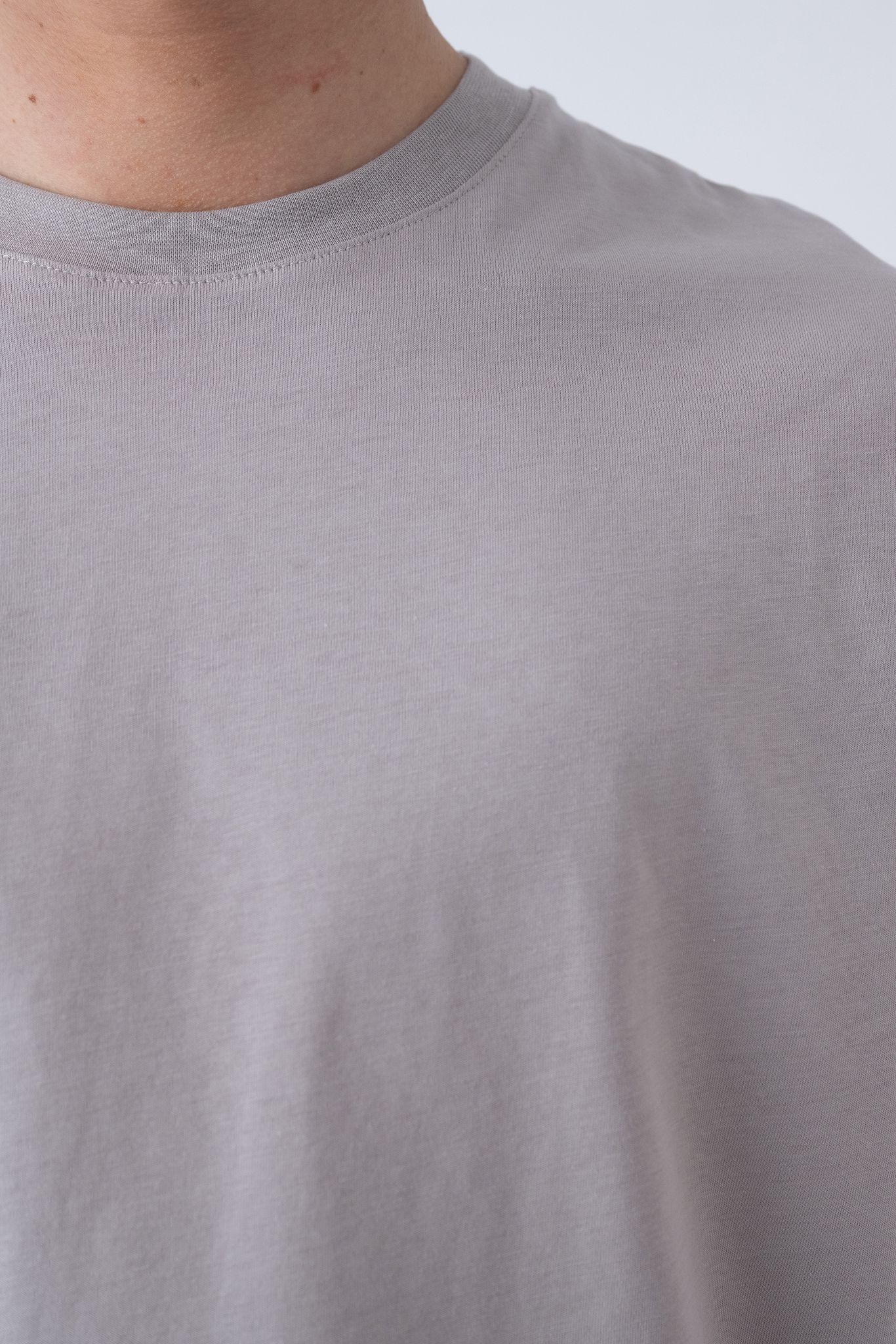 24/1 Basic Tshirt – Gri - Oversize Fit