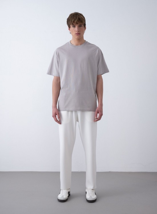 24/1 Basic Tshirt – Gri - Oversize Fit