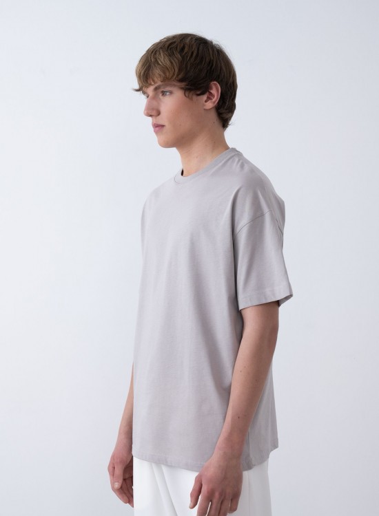 24/1 Basic Tshirt – Gri - Oversize Fit