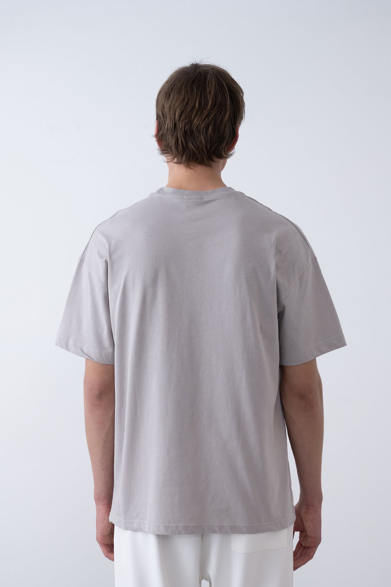 24/1 Basic Tshirt – Gri - Oversize Fit