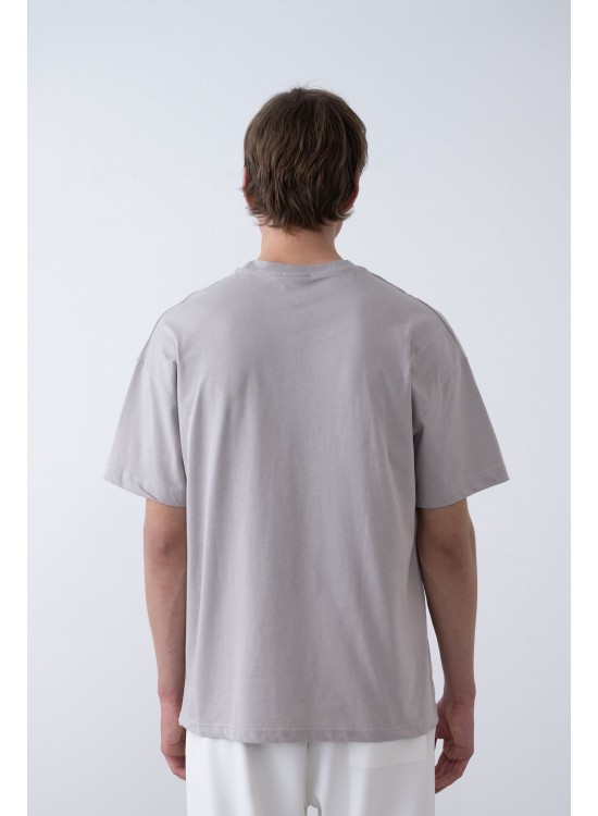 24/1 Basic Tshirt – Gri - Oversize Fit