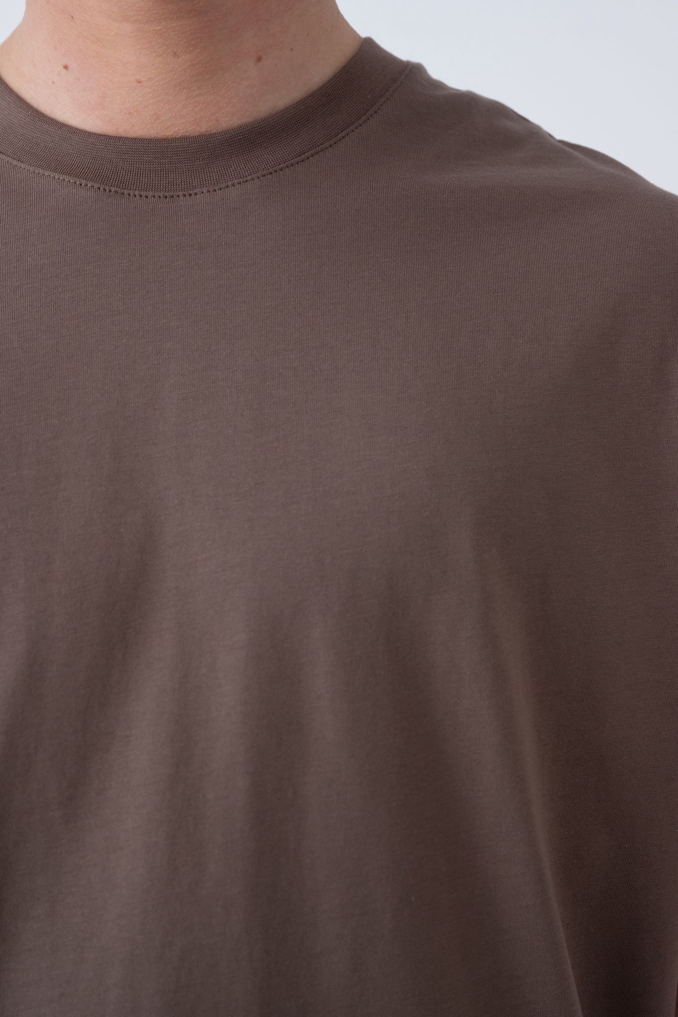 24/1 Basic Tshirt – Kahve - Oversize Fit
