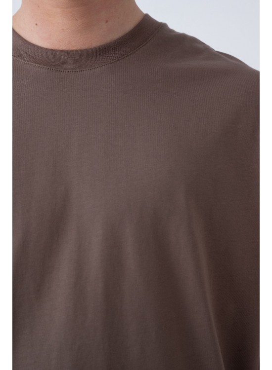 24/1 Basic Tshirt – Kahve - Oversize Fit