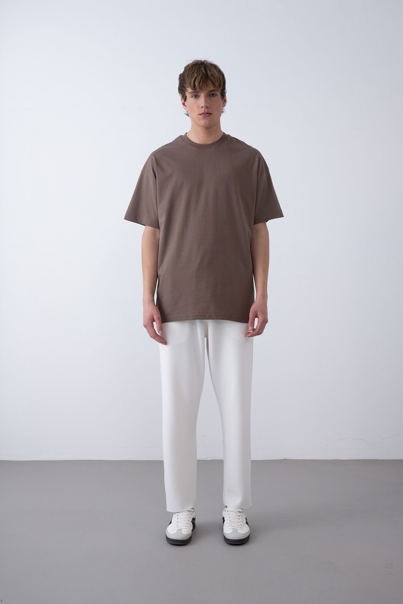 24/1 Basic Tshirt – Kahve - Oversize Fit