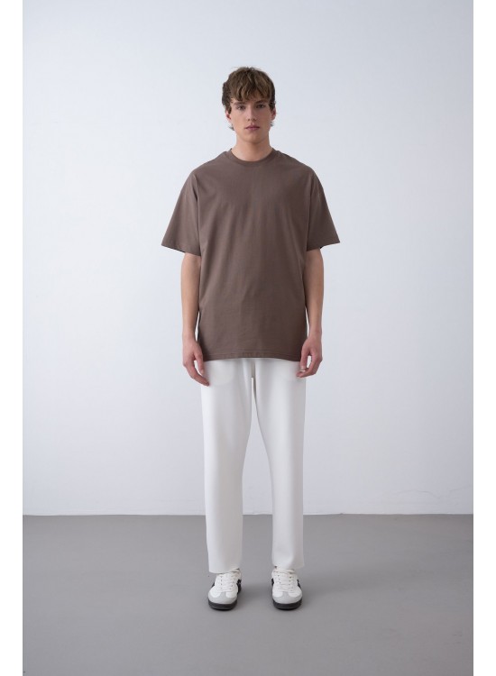 24/1 Basic Tshirt – Kahve - Oversize Fit