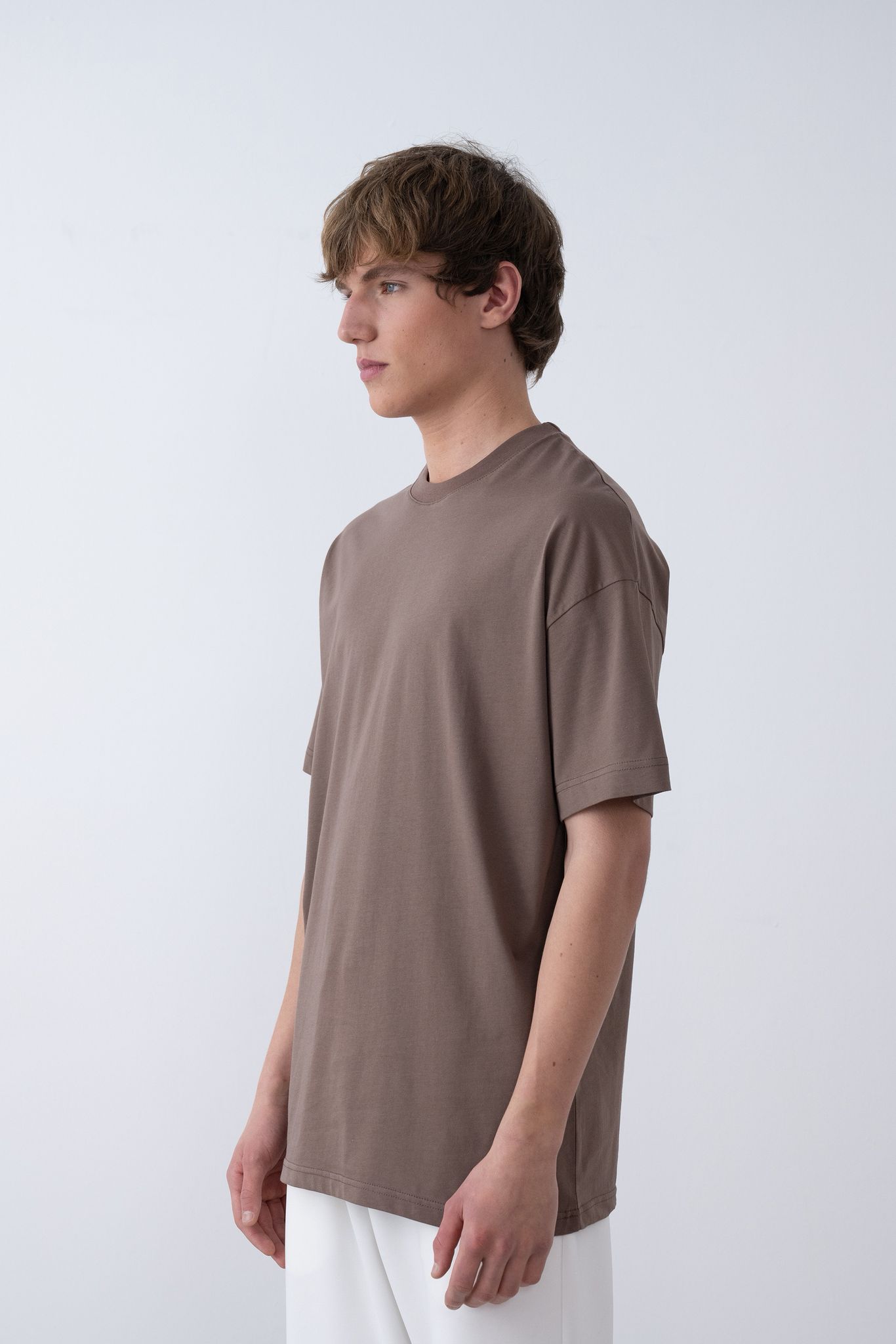24/1 Basic Tshirt – Kahve - Oversize Fit