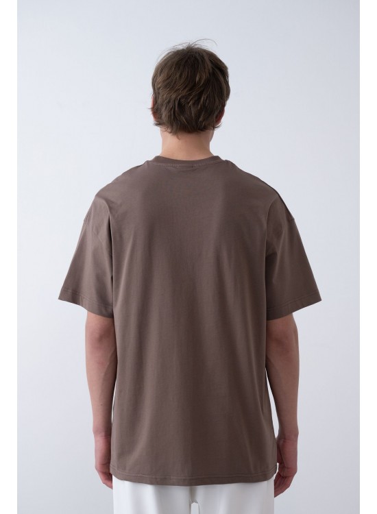 24/1 Basic Tshirt – Kahve - Oversize Fit
