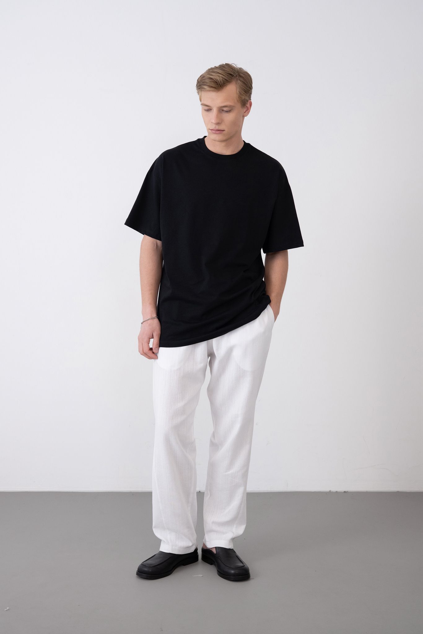 24/1 Basic Tshirt – Siyah - Oversize Fit