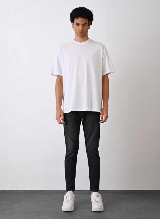 24/1 Basic Tshirt – Beyaz - Oversize Fit