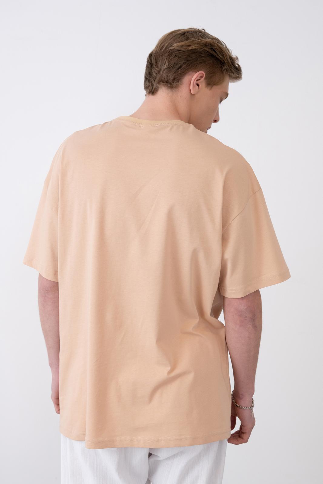 24/1 Basic Tshirt – Bej - Oversize Fit
