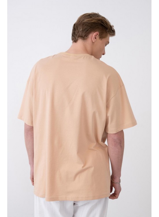 24/1 Basic Tshirt – Bej - Oversize Fit