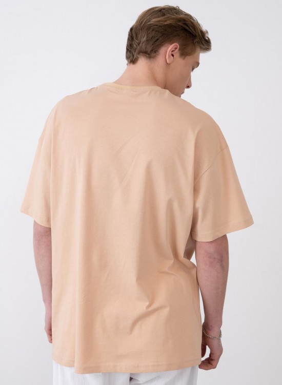 24/1 Basic Tshirt – Bej - Oversize Fit