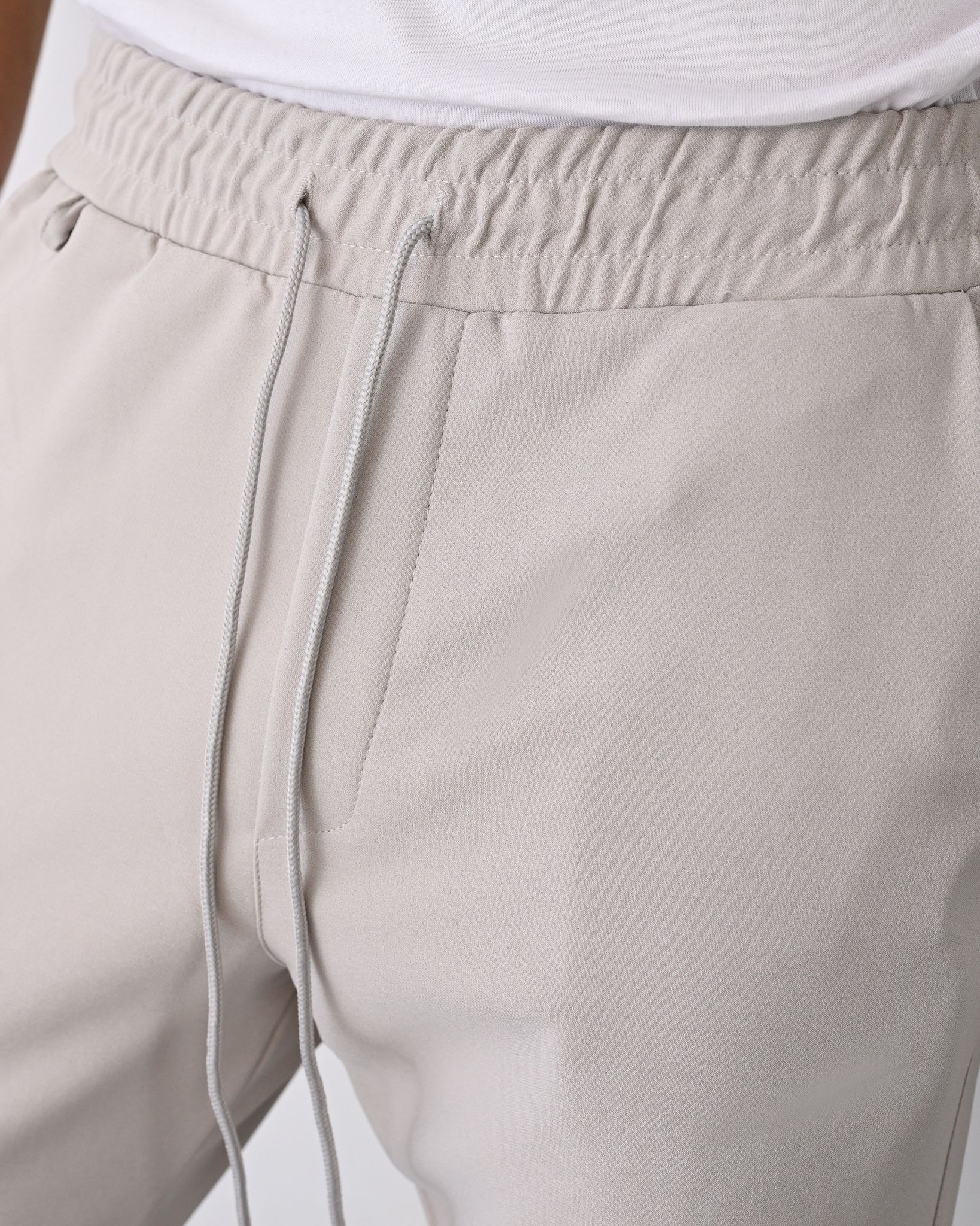 Dokuma Kumaş Likralı Jogger Pantolon – Gri -  Boyfriend Fit