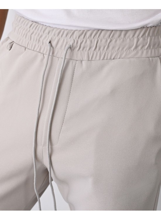 Dokuma Kumaş Likralı Jogger Pantolon – Gri -  Boyfriend Fit