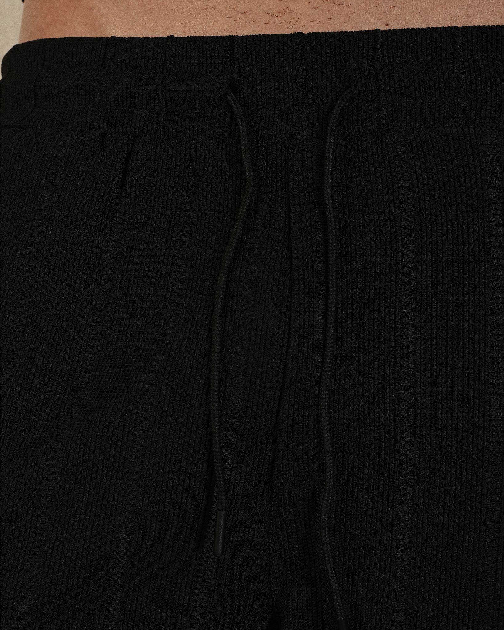 Desenli Dokuma Şort – Siyah - Oversize Fit