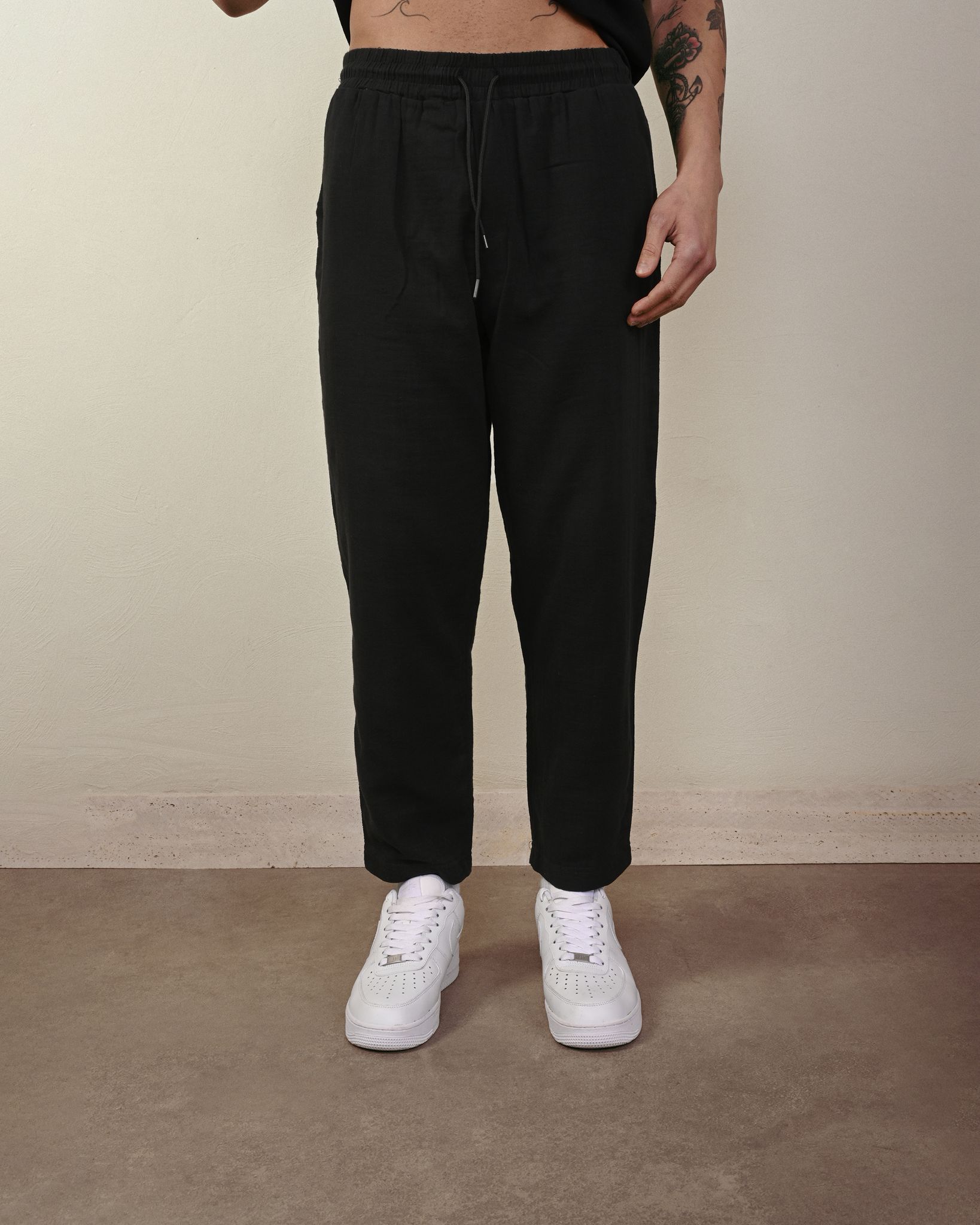 Keten Pantolon – Siyah - Boyfriend Fit