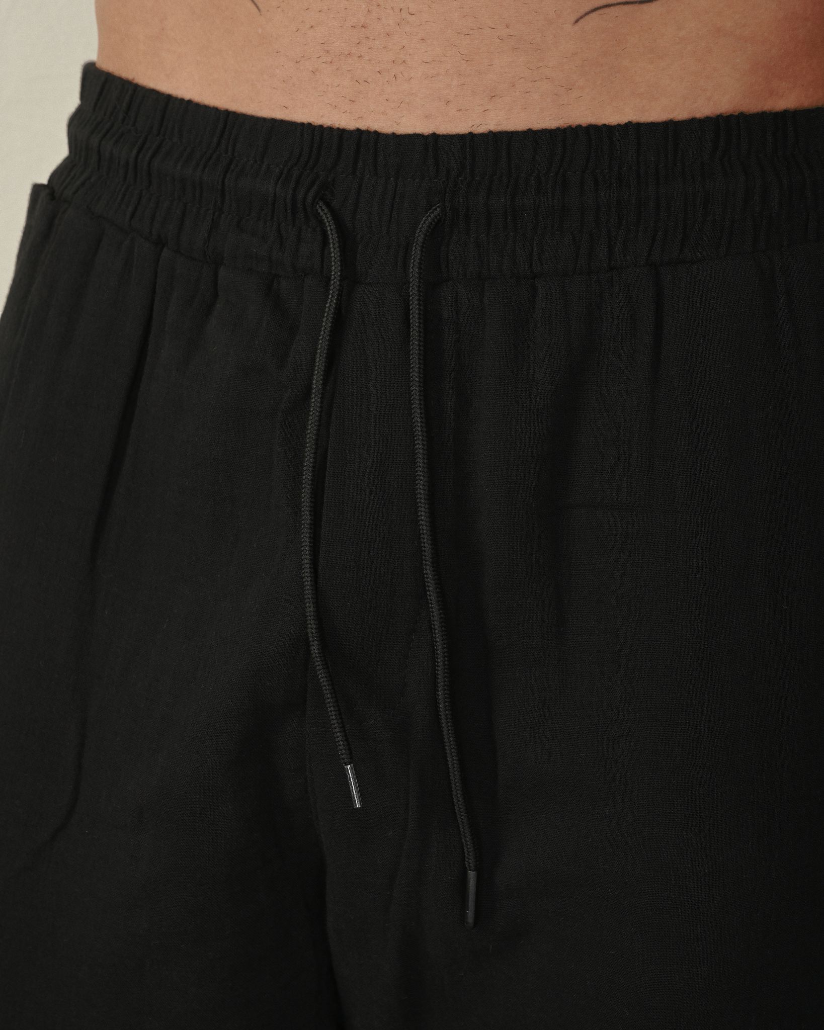 Keten Pantolon – Siyah - Boyfriend Fit