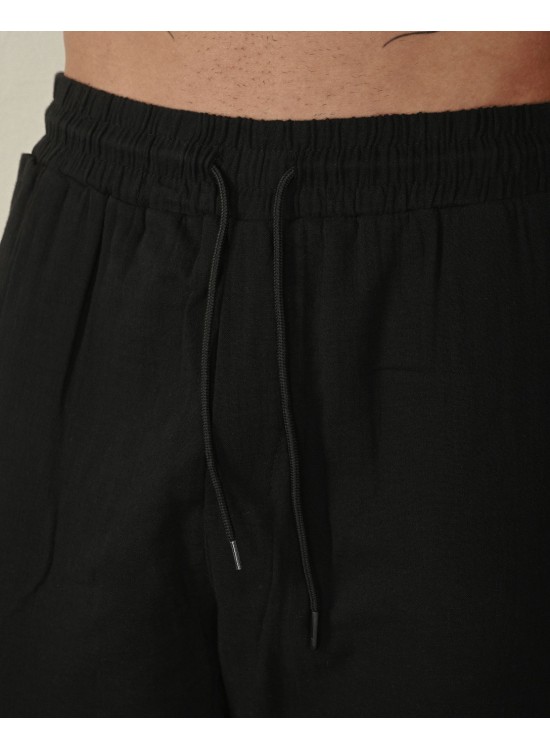Keten Pantolon – Siyah - Boyfriend Fit