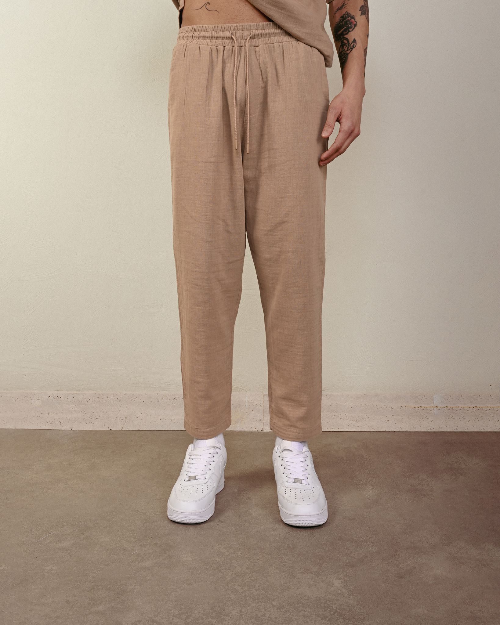 Keten Pantolon – Vizon - Boyfriend Fit