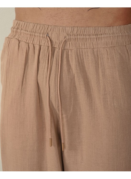 Keten Pantolon – Vizon - Boyfriend Fit