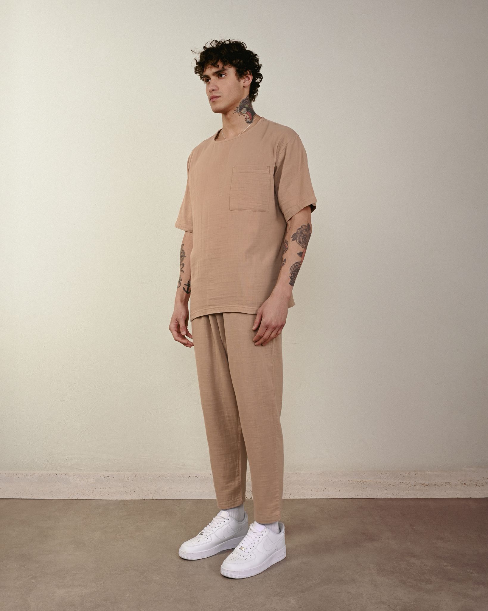 Keten Pantolon – Vizon - Boyfriend Fit