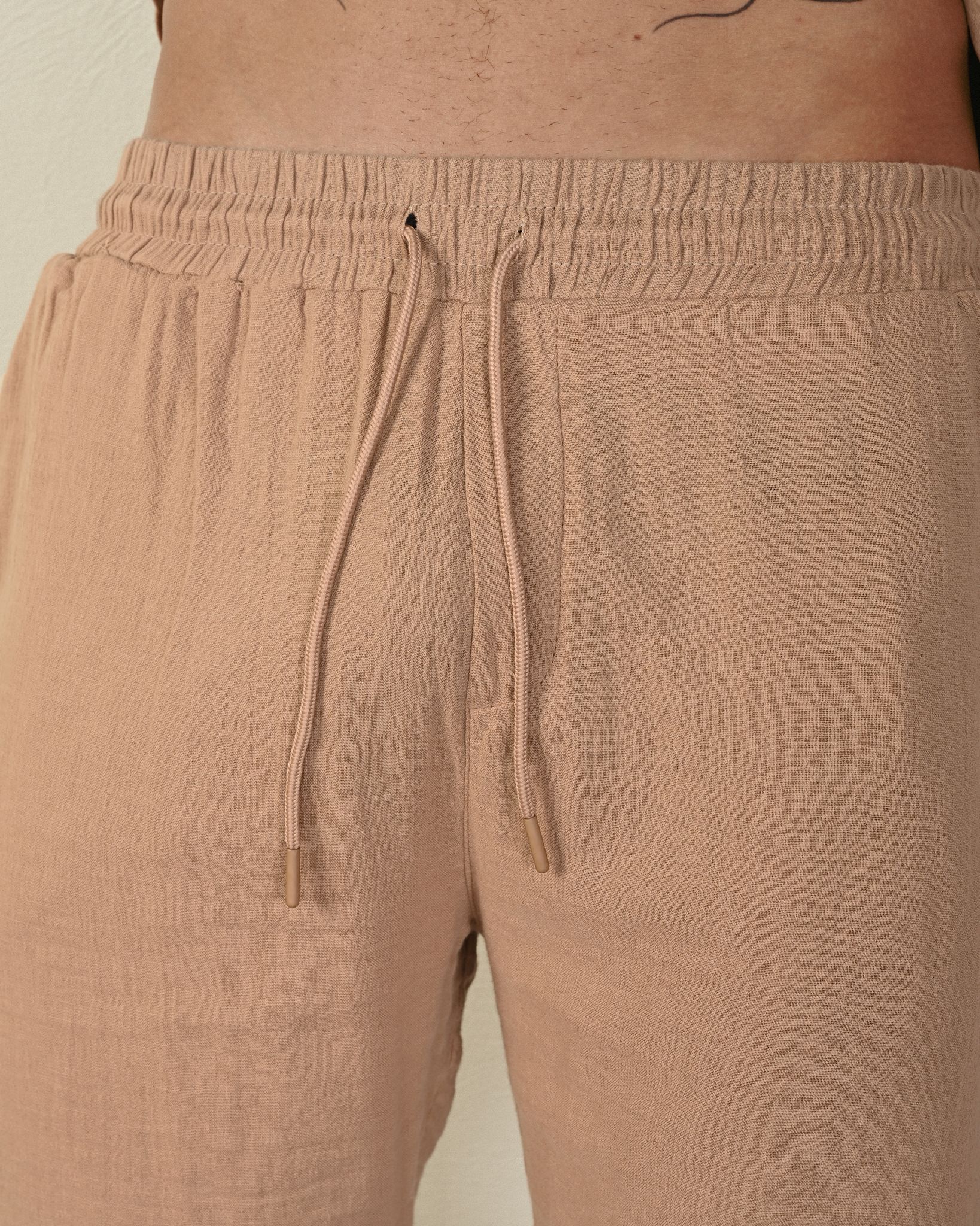 Keten Şort – Bej - Regular Fit