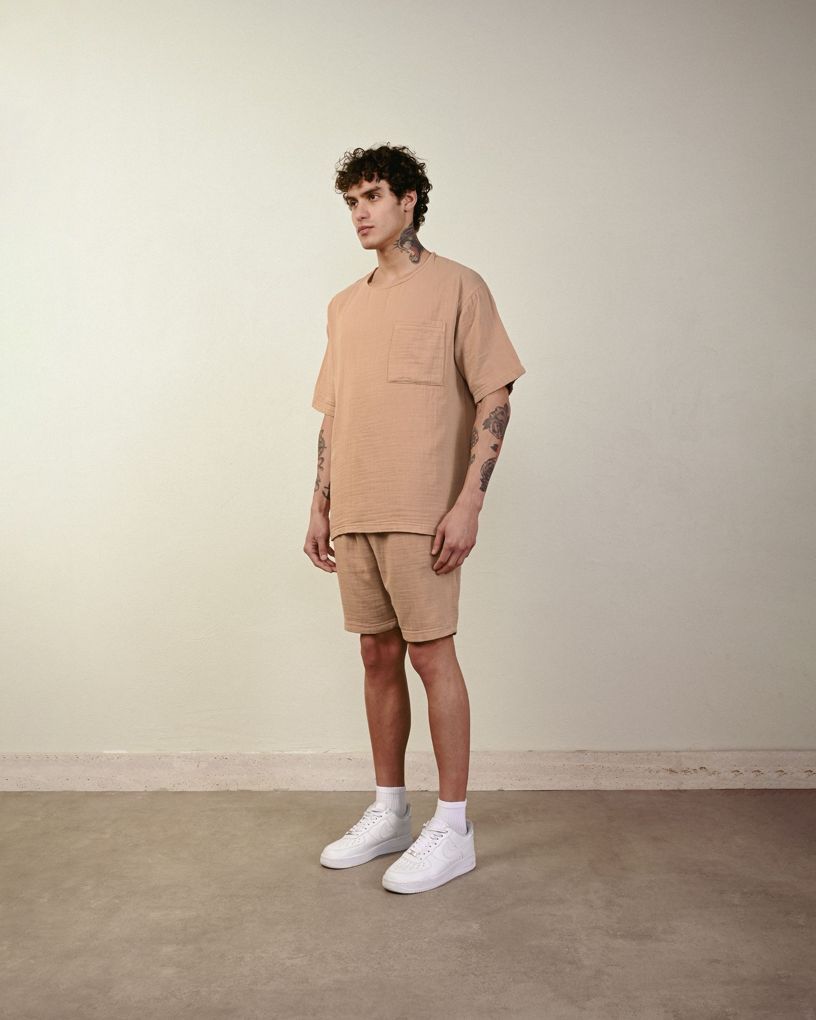 Keten Şort – Bej - Regular Fit