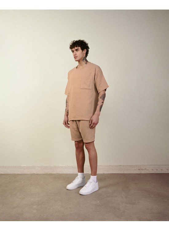 Keten Şort – Bej - Regular Fit