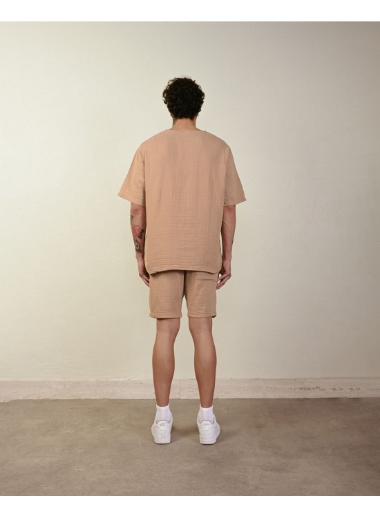 Keten Şort – Bej - Regular Fit
