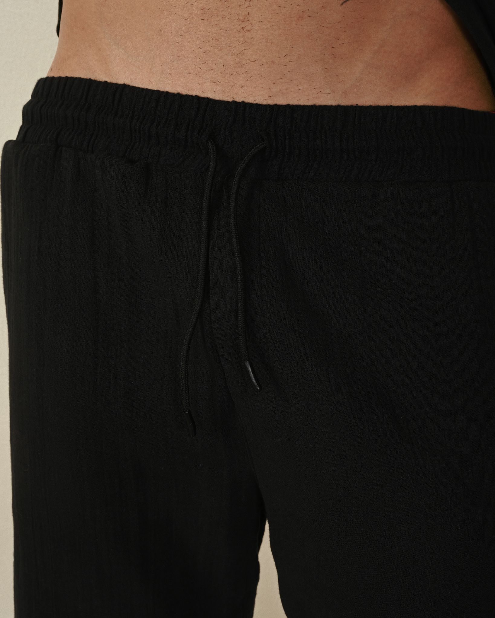 Keten Şort – Siyah - Regular Fit