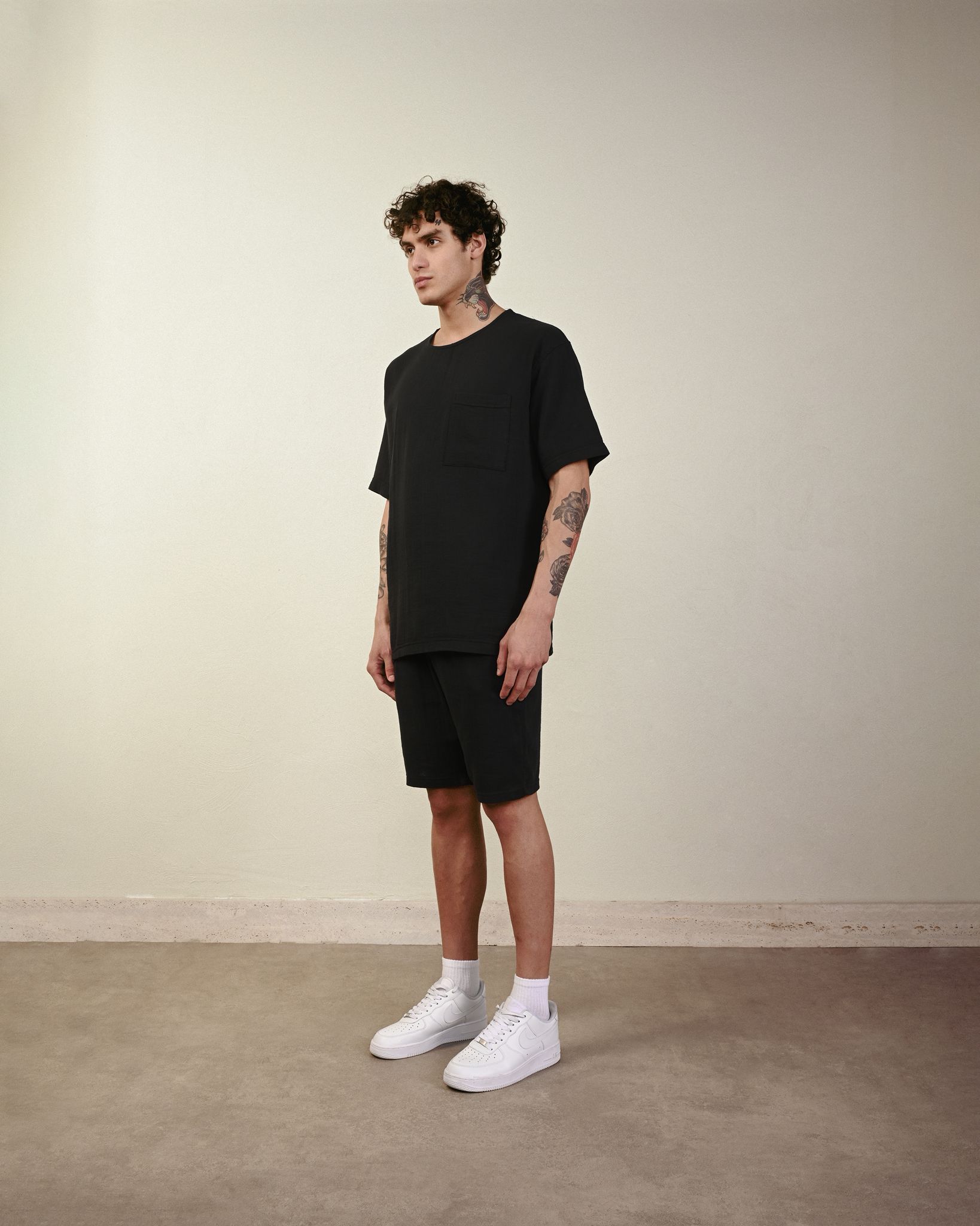 Keten Şort – Siyah - Regular Fit
