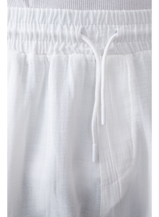 Keten Şort – Beyaz - Regular Fit