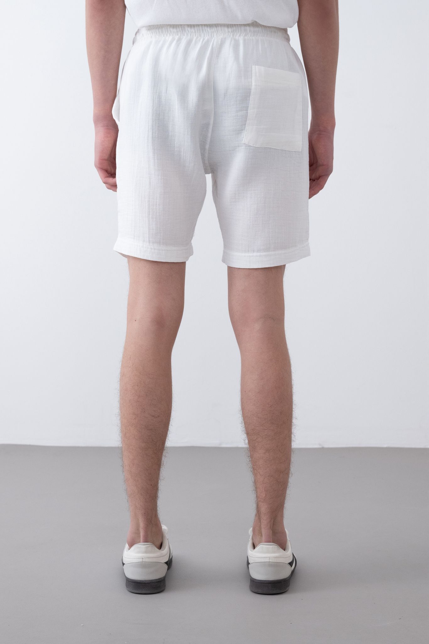 Keten Şort – Beyaz - Regular Fit