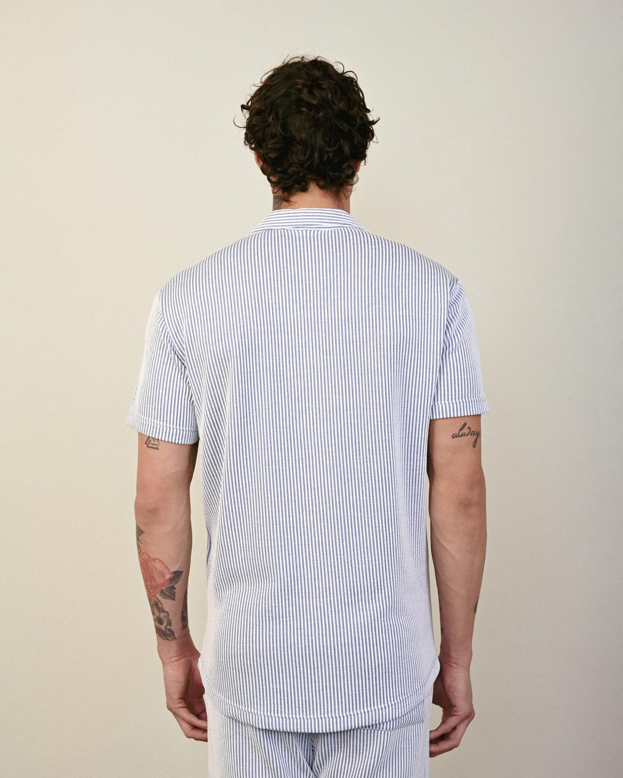 Soft Kumaş Gömlek – Mavi - Oversize Fit