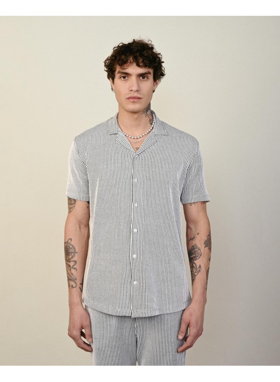 Soft Kumaş Gömlek – Siyah - Oversize Fit
