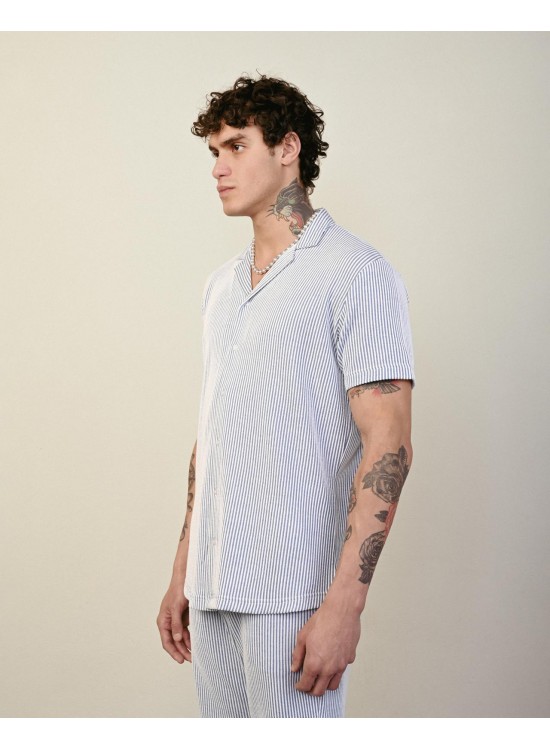 Soft Kumaş Gömlek – Mavi - Oversize Fit