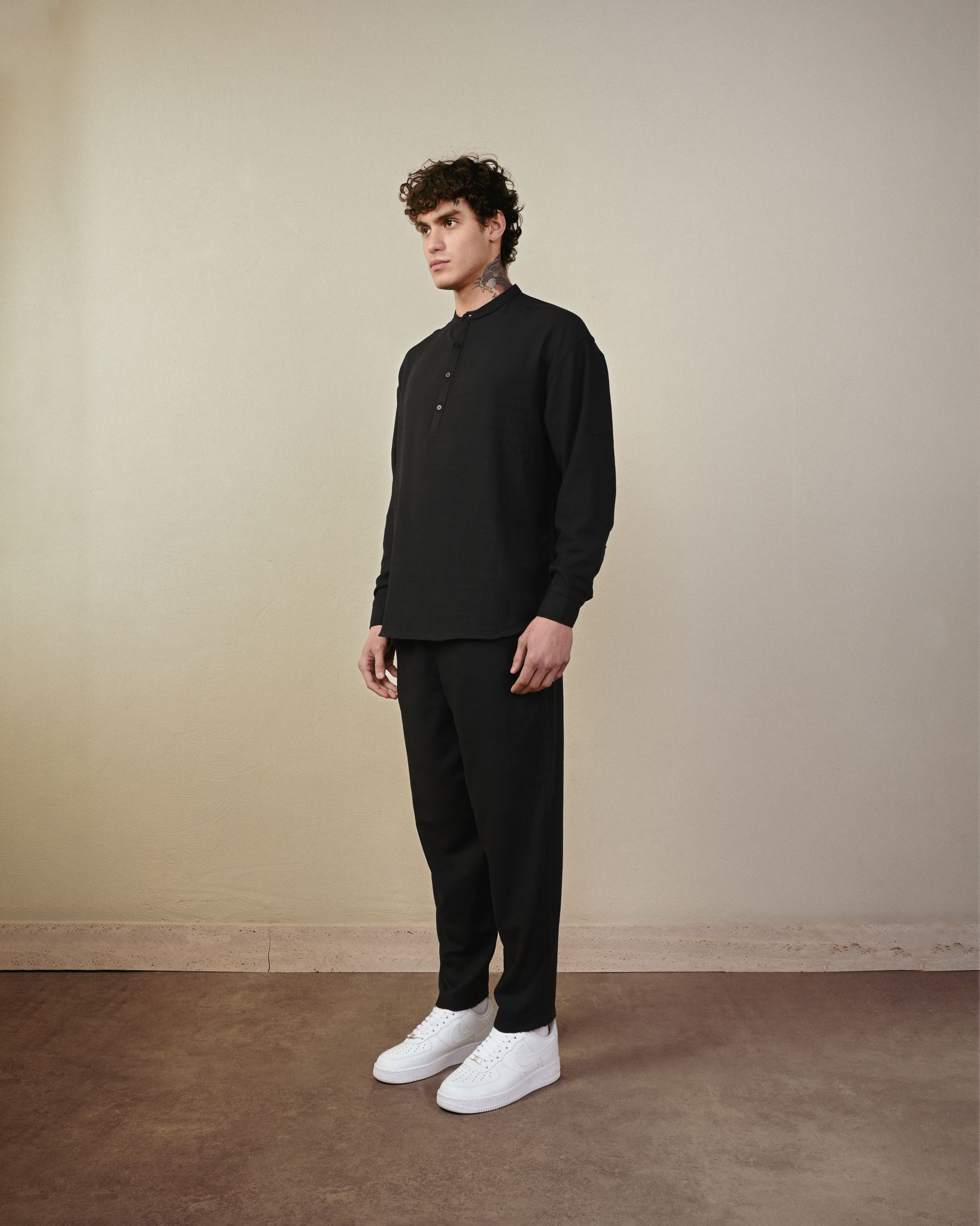 Keten Jogger Pantolon – Siyah - Boyfriend Fit