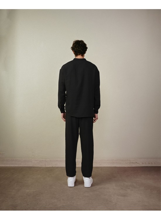 Keten Jogger Pantolon – Siyah - Boyfriend Fit