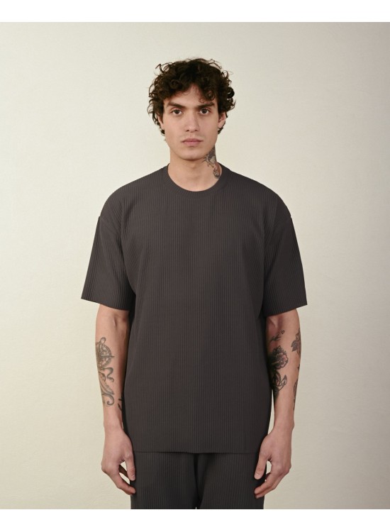 Raporlu Tshirt – Antrasit - Oversize Fit