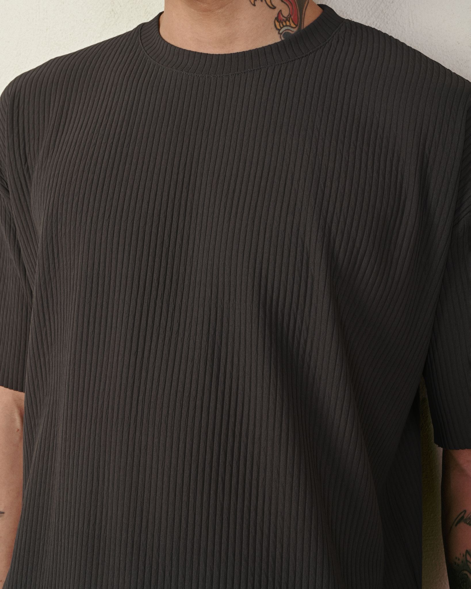 Raporlu Tshirt – Antrasit - Oversize Fit
