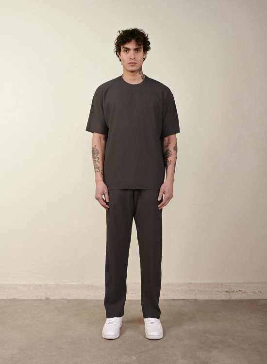 Raporlu Tshirt – Antrasit - Oversize Fit