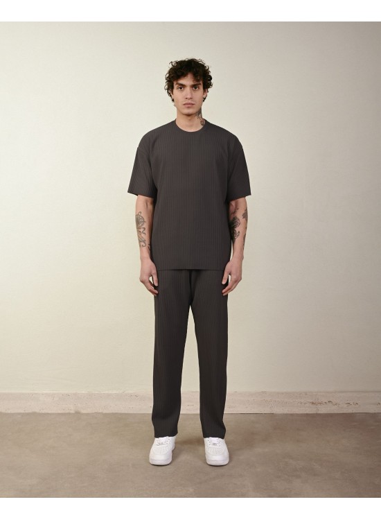 Raporlu Tshirt – Antrasit - Oversize Fit