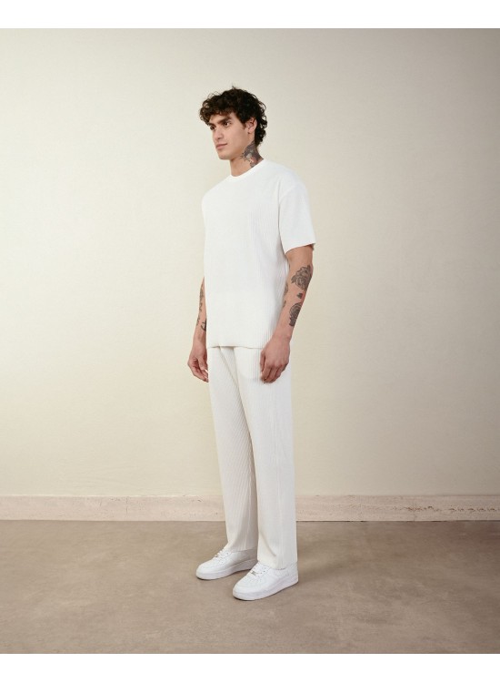 Raporlu Tshirt – Beyaz - Oversize Fit