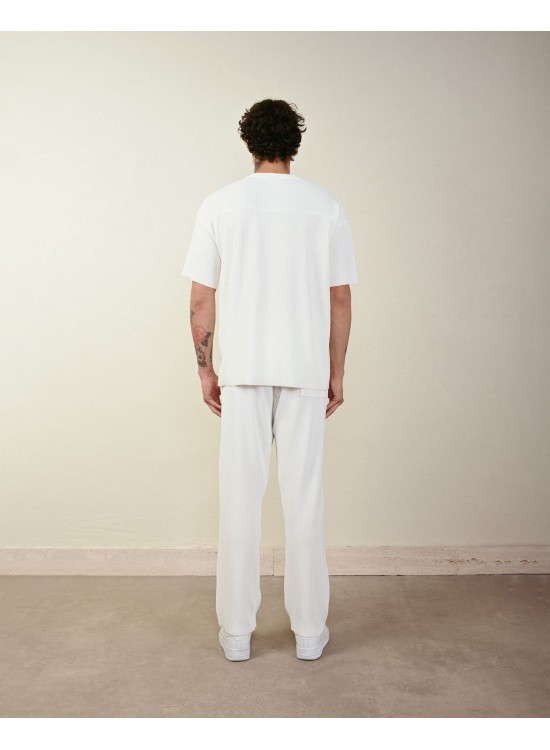Raporlu Tshirt – Beyaz - Oversize Fit