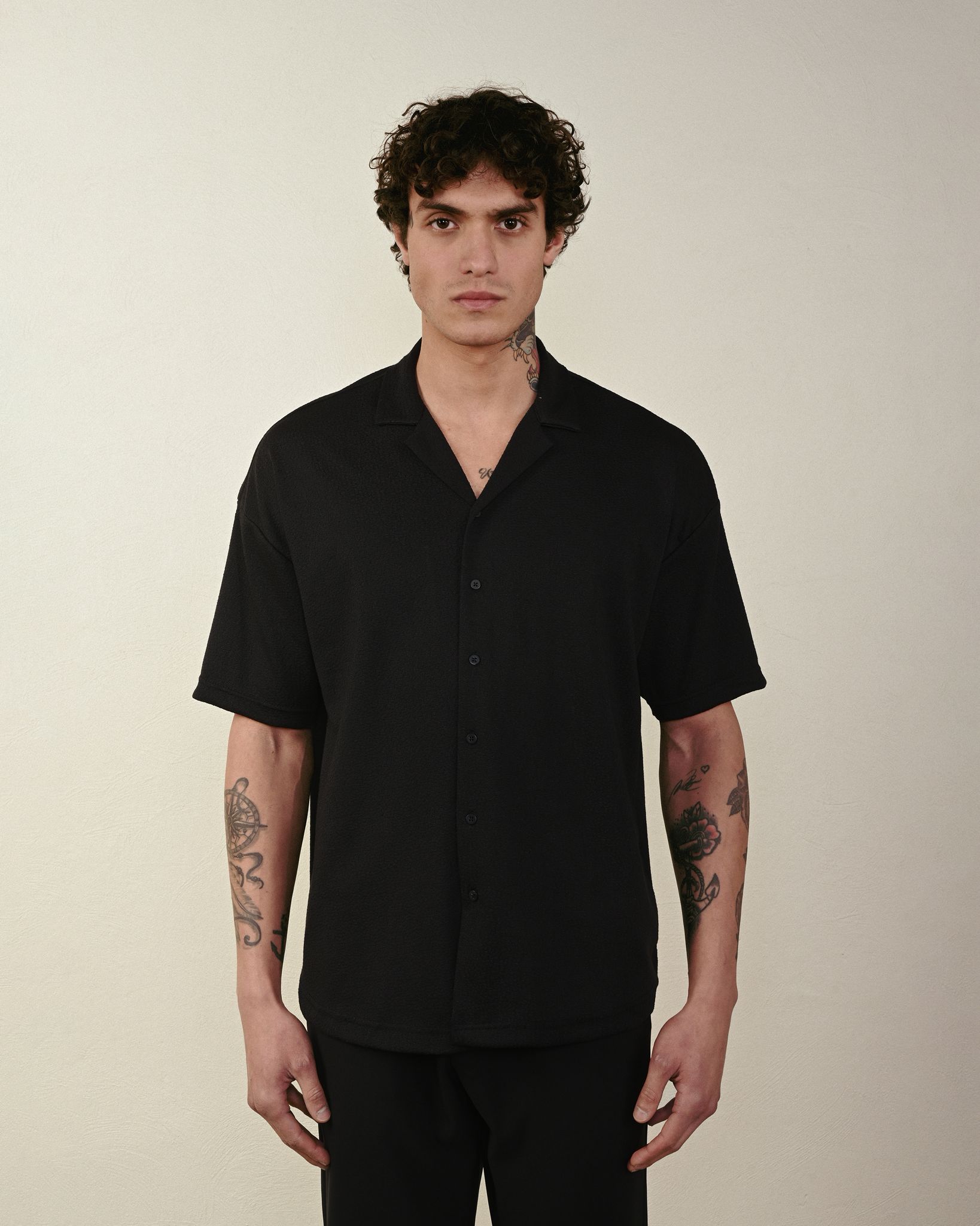 "BEYOND" Gömlek - Siyah – Oversize Fit