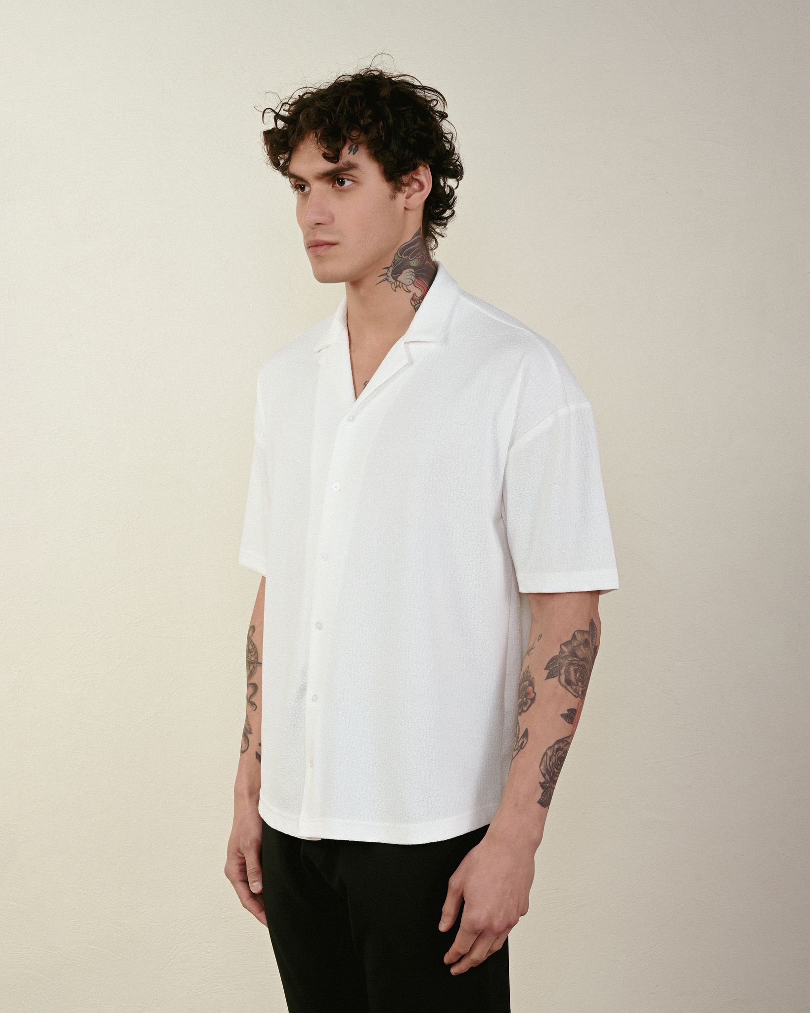 "BEYOND" Gömlek - Beyaz – Oversize Fit