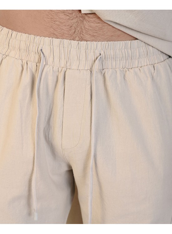 Gabardin Jogger Pantolon – Taş - Boyfriend Fit