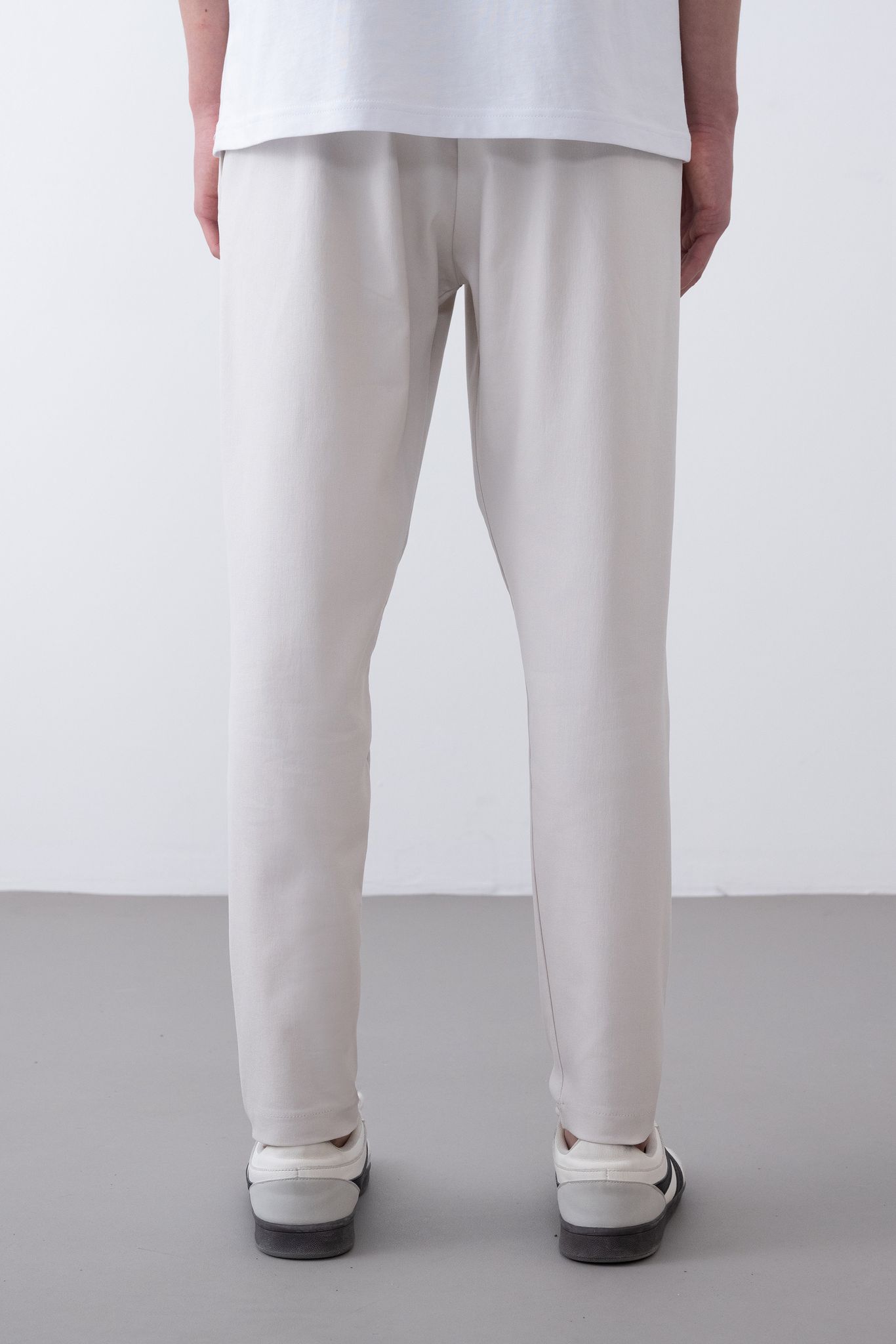 Soft Kumaş Likralı Jogger Pantolon – Gri - Boyfriend Fit